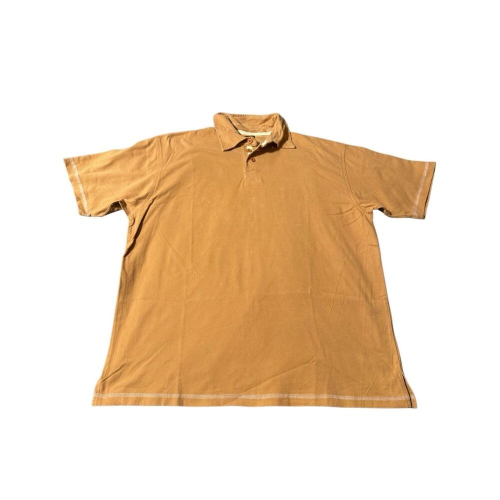 Weekendz off Men's short sleeve solid polo mustard shirt M